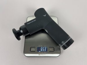 Hypervolt Go Massagepistole Gewicht mit Aufsatz